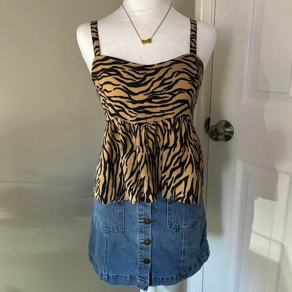 Y2k zebra print cami top - Picture 1 of 4